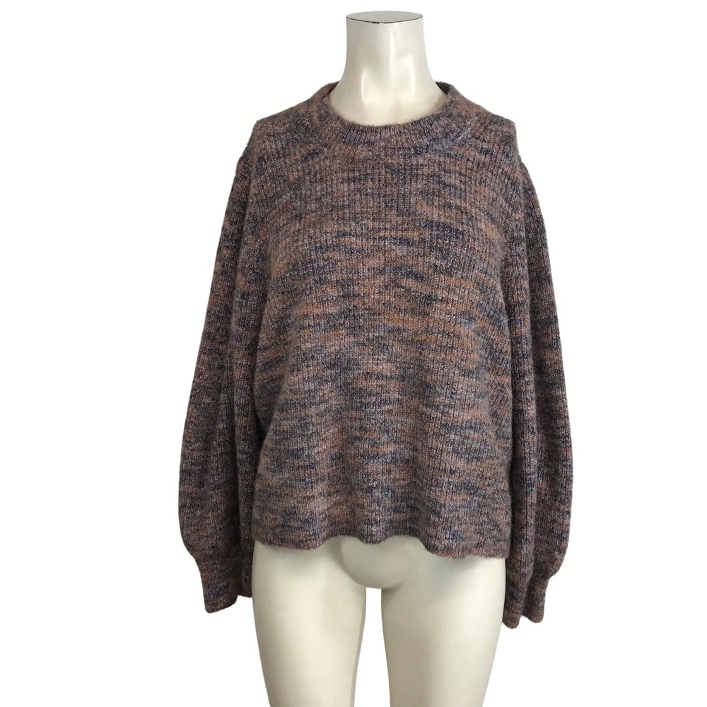 Madewell Marled Knit Balloon Sleeve Sweater XL Multi Color